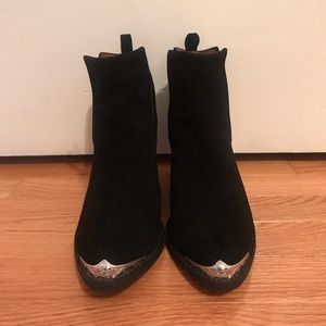 Cromwell western boot in black suede